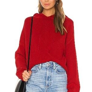 RtA Marvin Knit Hoodie in Red